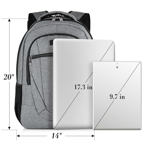 BIKROD 45L Extra Large Travel Laptop Backpack for Men and Women, Carry on Back Pack Fit 18.4 IN Laptop, Grey, Gift - color: Grey, size: 18.4 Inch