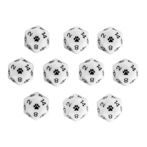 10-Pack D20 Dice Set White 20 Sided Dice for DND RPG Tabletop Games | Leather Storage Bag, DM Gift, for Dungeons and Dragons Role Playing Games - color: 10pcs D20 White