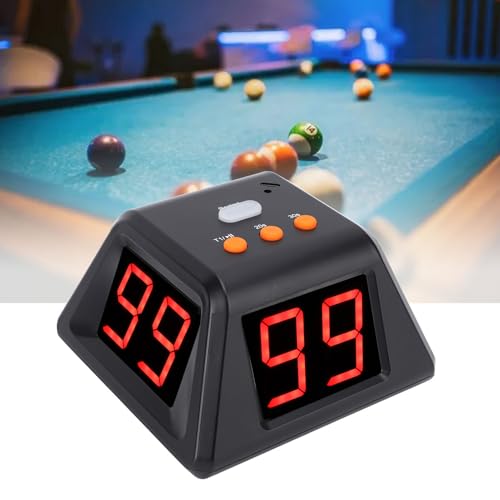 4 Sided Countdown Timer, 1.4 Inch Digits LED Screen Preset Time Table Game Timer Chess Timer Countdown Stopwatch for Chess Table Game (Black) - color: Black