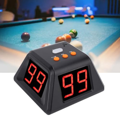 4 Sided Countdown Timer, 1.4 Inch Digits LED Screen Preset Time Table Game Timer Chess Timer Countdown Stopwatch for Chess Table Game (Black) - color: Black
