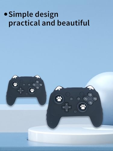 Case for Nintendo Switch 2 Pro Controller,UYRUREL Premium Sillence Material,Shock-Absorbing and Anti Drop Protection Soft Shell,with Stickers and Thumb Grips,Black. - color: BLACK