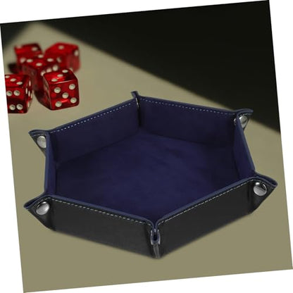 BESPORTBLE Folding Pu Dice Tray for Tabletop Games Storage Organizer Design for Dice Keys Jewelry and Items