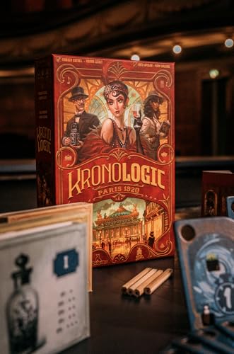 Kronologic: Paris 1920 | Murder Mystery Game for Teens and Adults | Solve The Chilling Hauntings at The Paris Opera | Competitive, Cooperative or Solo Deductive Game | Ages 10+ | 1-4 Players | 30 Min