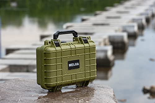 MEIJIA Portable All Weather Waterproof Protective Hard Case, Small Camera Case,Dry Case with Customizable Foam,Fit Use of Drones, Camera,Equipments, 11.65 ”x8.35”x3.78” - color: Green