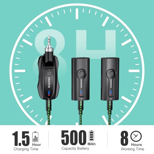 KIMAFUN Wireless Lavalier Microphone System, Wireless 2.4GHz Lapel Mics Handheld Mic 2 in 1 for Teaching, Teachers, Speech, Tour Guiding, Speaker, Amplifier, PA System, Broadcast, KM-G70(2TX1RX) - size: 2TX+1RX