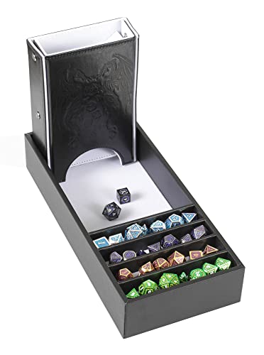 Forged Dice Co. Citadel Dice Tray and Tower - 3 in 1 DnD Dice Tray, Storage and Tower - Perfect for RPG and Tabletop Gaming - color: White