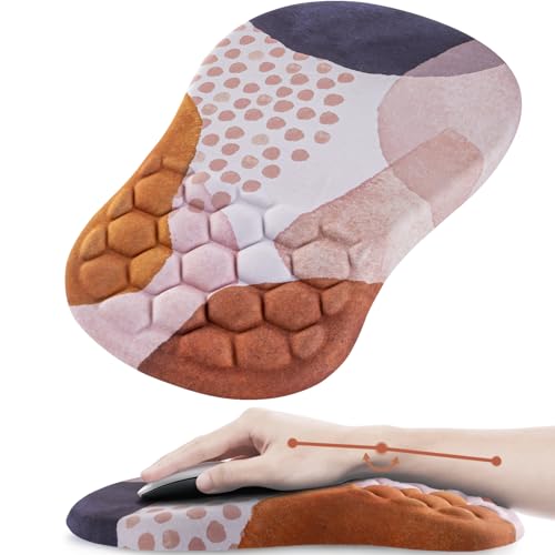 Ergonomic Mouse Pad Wrist Rest, 15° Memory Foam, Non-Slip PU Base | Mouse Pad15° Ergonomic Tilt, 100% Memory Foam, Smooth Lycra Surface, for Office & Gaming, Pain Relief Wrist Support Boho - color: Boho