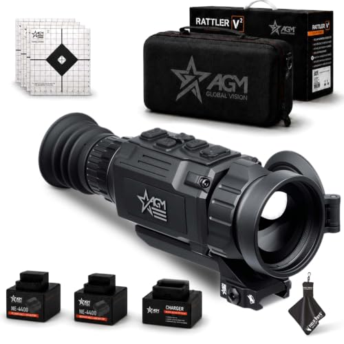 AGM Global Vision Rattler V2 Thermal Imaging Scope for Hunting, High Resolution with High Sensitivity Thermal Optics, Waterproof & Durable, Includes Thermal Targets & Cleaning Cloth - style: 50-640