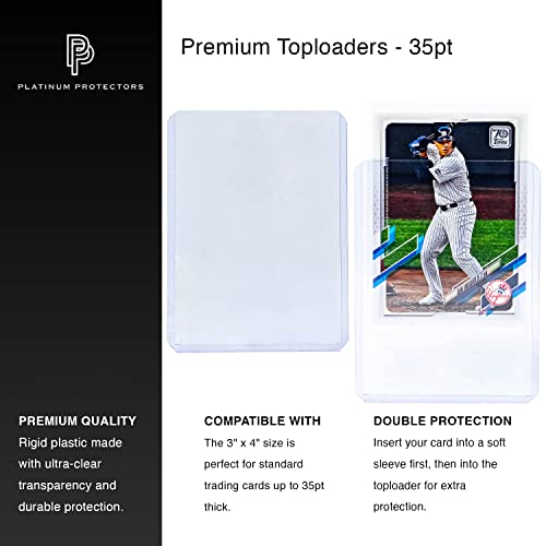Platinum Protectors Premium Top Loaders (50 ct) and Ultra Clear Soft Penny Sleeves (100 ct) Bundle for Standard Trading Cards - size: 50 Toploaders + 100 Sleeves