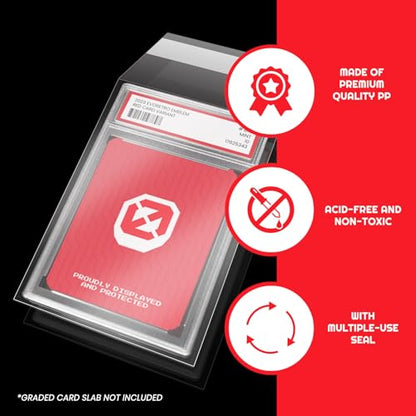 EVORETRO PSA Graded Resealable Sleeves - Premium Acid-Free Card Protection, Archival-Safe, Crystal Clear, Dustproof, Scratch Resistant - 100 Pack for Collectors - size: PSA Graded Resealable Sleeves (Pack of 100)