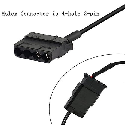 Gebildet Full Speed 12V Voltage Step-Up USB to 4-Pin PC Fan Sleeved Switch Power Adapter Cable(Pack of 2) - style: USB to Molex 4 Pin 5V/12V
