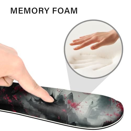 Desk Pad and Keyboard Wrist Rest,Janpense Large Mouse Pad + Keyboard Pad+Mouse Wrist Support, Non-Slip Desk Mat Protector for Office, Home 31.5×11.8 Inches Cherry Blossom - color: Cherry Blossom