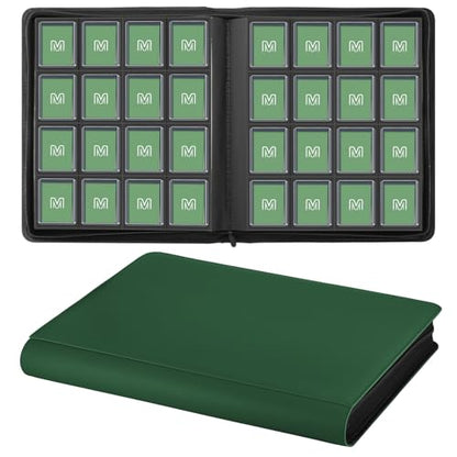 16 Pocket Toploader Binder,Holds 640 TopLoaders (16Dark Green) | Top Loader Binder for 3" x 4"Rigid Cards,Sleeves Card Collection Binder,20 Double Sided Pages with Trading & Sports Holder - color: 16Dark Green