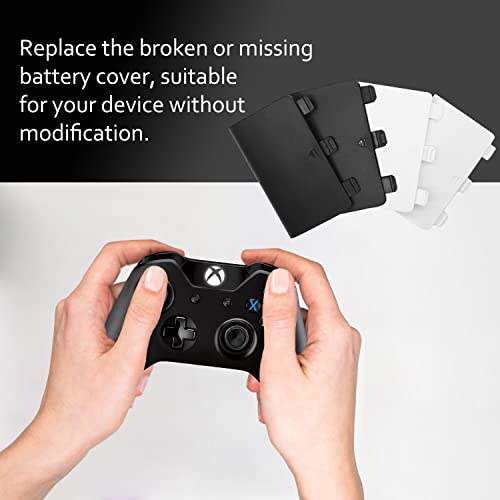 KELIFANG Replacement Battery Cover Door Compatible with Xbox One, One S, One X Controller, Battery Back Shell Repair Part Compatible with Xbox Wireless Controller (Black, White) - color: Black+White