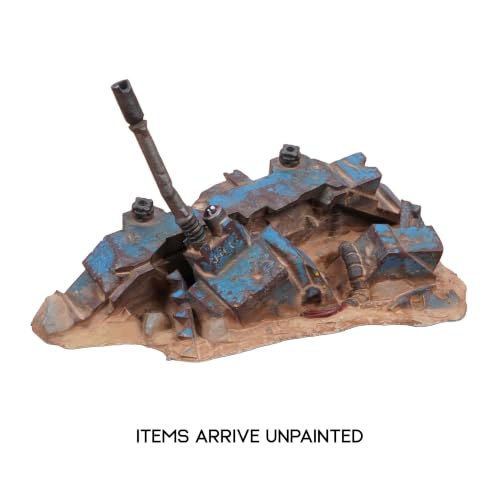 Tabletop Terrain Destroyed Grimdark Tanks - Sci-Fi Grimdark Tanks for Tabletop Wargaming 28mm 32mm