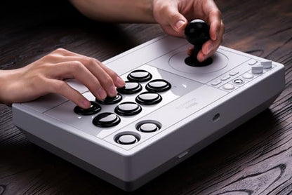 8Bitdo 2.4g Wireless Arcade Fight Stick with 3.5mm Audio Jack, Mic Mute Button & Joystick Mapping Button for Xbox Series X|S, Xbox One and Windows 10 - Officially Licensed (White) - color: White