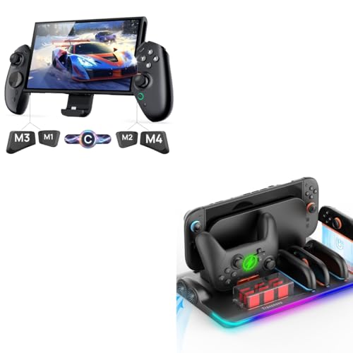 Cooling Fan Pro Controller & Joycons Charger and TRANSNOVO Handheld Controller for Nintendo Switch 2
