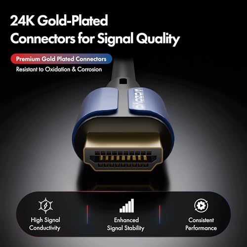 HDMI Cable V2.0 with Ethernet, Ultra HD 3D/4K@60Hz,16.5 Feet, 18Gbps Transmission Speed, HDR, Dolby Atmos, Compatible with All HDMI Devices Laptop Desktop TV Set-top Box Gaming Console - color: Blue, size: 16.5 Feet