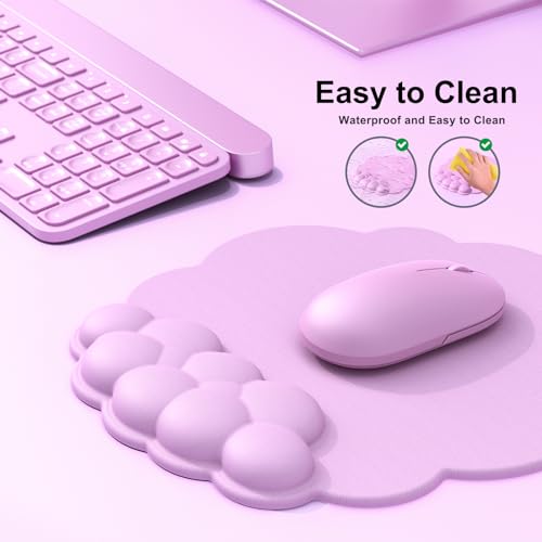 MOKURU Cloud Mouse Pad with Wrist Rest, Cloud Keyboard Wrist Rest, Mouse Pad Wrist Support, Ergonomic Keyboard Mouse Wrist Support (Pink) - color: Pink