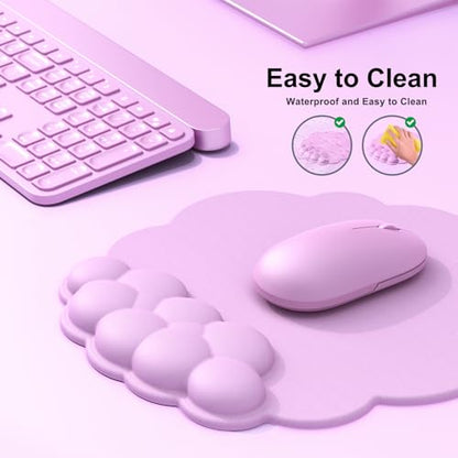 MOKURU Cloud Mouse Pad with Wrist Rest, Cloud Keyboard Wrist Rest, Mouse Pad Wrist Support, Ergonomic Keyboard Mouse Wrist Support (Pink) - color: Pink