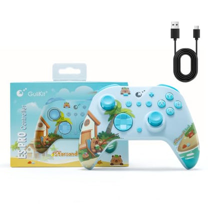 GuliKit ES PRO Wireless PC Controller –3.25ms Low Latency, TMR Joysticks | For PC/Steam/Switch/Android/iOS,Anti-Drift/Anti-snapback,Switch 2 Wakeup,Gyro Motion Aim,30H Battery【Starsand Island Editio