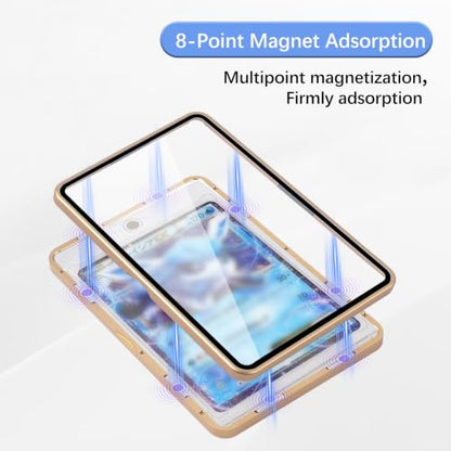 Card Case, 8-Point Magnetic Lock, Premium Aluminum Alloy Protector with 35pt One Touch Card Holder, Personalized Card Sleves Fits Trading Cards, Sports Cards, Game Cards, Collectible Cards (Gold) - color: Gold, style: Card Case
