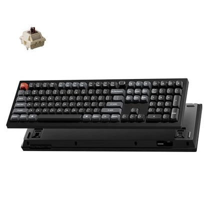 Keychron V6 Ultra 8K Wireless Mechanical Keyboard, 8000Hz Polling Rate Tri-Mode (2.4G/BT/Wired) Full Size Gaming & Office Keyboard, Hot-swappable Brown Switches, ZMK/Web Launcher, for Mac/Win/Linux - style: Brown Switch