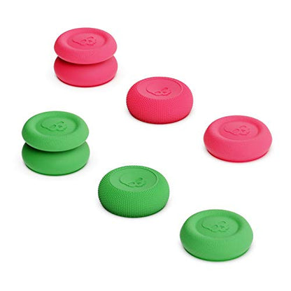 Skull & Co. Skin, CQC and FPS Thumb Grip Set Joystick Cap Analog Stick Cap for Nintendo Switch Pro Controller & PS5 / PS4 / Slim/Pro Controller- Neon Pink+Green, 3 Pairs(6pcs) - color: Neon Pink + Green, size: Concave-6pcs