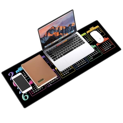 Galdas Gaming Mouse Pad XXL XL Large Long Extended Big Mousepad Non-Slip Rubber Keyboard Mouse Pad with Stitched Edges for Laptop Home Office (2026 Calendar, 31.5 * 11.8) - color: 2026 Calendar