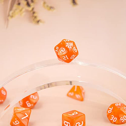 DND Dice Set RPG Polyhedral Dice Fit Dungeons and Dragons(D&D) Pathfinder (Orange) - color: Orange