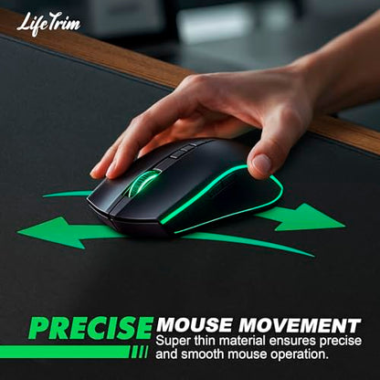 LifeTrim 36” x 13” Extra Large Mouse Pad Gaming Extended Keyboard Mat Full Desk Cover Oversized Mouse Pad XL Desk Protector Mat Giant Thick Black Gaming XXL Mousepad Large Desk Mats Deskpad - size: 36" x 13"