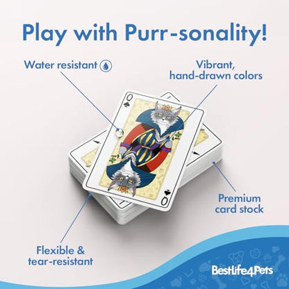 Cat Playing Cards Themed Deck for Adults - Collectible Card Games for Teens, Women and Men - Card Games For Adults on Family Game Night - 54 Cards for Solitaire or Poker - Fun Gifts for Cat Lovers