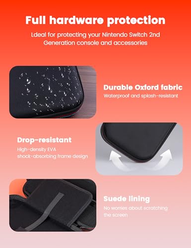MOGOOD Carrying Case for Nintendo Switch 2 (2025) 10 Game Cartridges | Water-Resistant Slim Protective Case Hard Shell Travel Bag, For Console & Accessories - size: Small