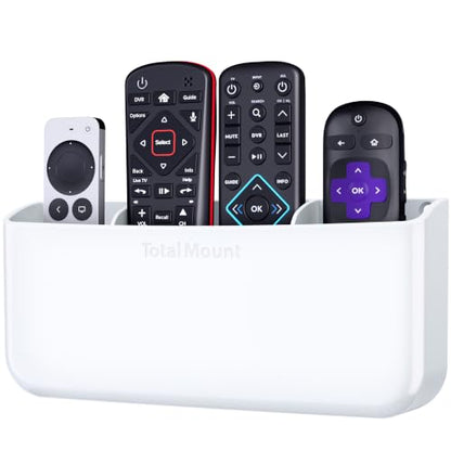 TotalMount Drop-Free Remote Holder – Removable Adhesive Strips – XL White - color: White