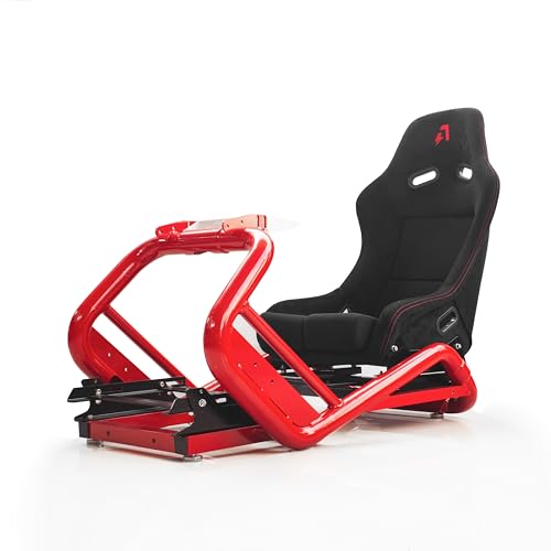 azracing SV-R Professional Modular Racing Simulator Cockpit | Fully Adjustable | Direct Drive Support,Compatible with Thrustmaster, Fanatec, Moza on PC, Xbox and PS,Includes Expansion Bracket - color: Red