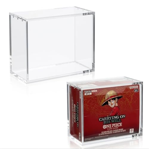 2-Pack One Piece Booster Box Acrylic Display Cases , 5mm Thick Clear TCG Protectors with 12 Strong Magnets & UV Protection, Compatible with English One Piece OP-04 to OP-16 Booster Box, Value Set of 2 - size: Acrylic Case for USOP(5.8"Lx2.65"Wx4.7"H)