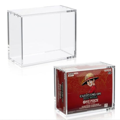 2-Pack One Piece Booster Box Acrylic Display Cases , 5mm Thick Clear TCG Protectors with 12 Strong Magnets & UV Protection, Compatible with English One Piece OP-04 to OP-16 Booster Box, Value Set of 2 - size: Acrylic Case for USOP(5.8"Lx2.65"Wx4.7"H)