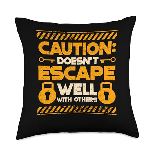 Escape Room Game Doesn't Escape Well With Others Throw Pillow - size: 18x18