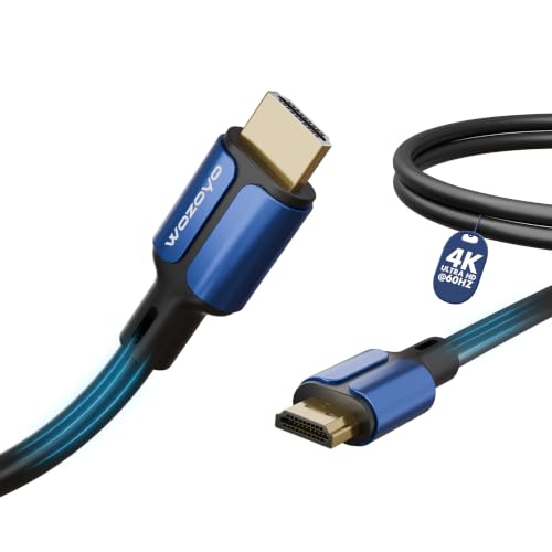 HDMI Cable V2.0 with Ethernet, Ultra HD 3D/4K@60Hz, 6.6 Feet, 18Gbps Transmission Speed, HDR, Dolby Atmos, Compatible with All HDMI Devices Laptop Desktop TV Set-top Box Gaming Console - color: Blue, size: 6.6 Feet