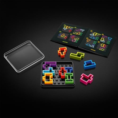 SmartGames IQ Deluxe: Square - the New IQ Series for Ages 14 - Adult with 120 Challenges Featuring a Larger Display and Travel Case
