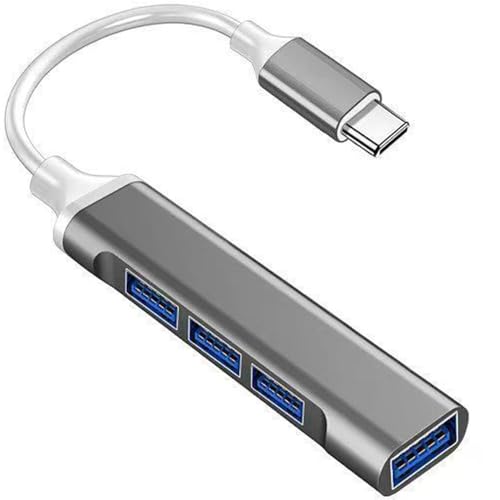 4-Port USB C Hub with USB 3.0/2.0, Multi-Port Type C Hub,Aluminum USB C Multiport Adapter for PC/Laptop/Keyboard/Mouse/Xbox/PS5/Flash Drive/Printer and More Devices