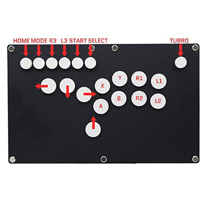 TruBoost FightBox B1-PC-B-B Ultra-Thin All Buttons Leverless-Style Arcade Joystick Fight Stick Game Controller PC USB Hot-Swap Cherry Black Matte Panel