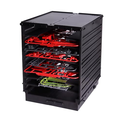 PLAMOKOJO DIY Model Shelf Stand,Plastic Parts Shelf, Plate Rack, Tool Storage Container for Hobby Making Parts, Suitable for 1/144Boards,Organize - style: Model stand