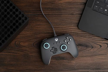 8BitDo Ultimate C Wired Controller for Xbox with Hall Effect Joysticks and Triggers, RGB Lighting Fire Ring, Compatible with Xbox Series X|S, Xbox One, Windows 10/11 - Officially Licensed (Dark Gray) - color: Dark Gray