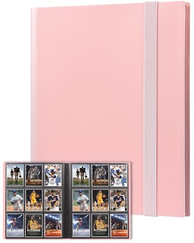 GEAoffice Card Binder, 9 Pockets Trading Card Album Folder, 360 Side Loading Pocket Binder for Sports&Game Cards, MTG, and Other TCG - color: Pink, size: Medium-9 Pockets
