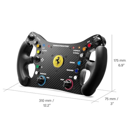 Thrustmaster Ferrari 488 GT3 Wheel Add-On Replica Rim - PS5, XBOX & PC | 1:1 scale, licensed by Ferrari, carbon-clad faceplate, 12.2-in diameter, 11 programable buttons, D-pad, 4 encoders