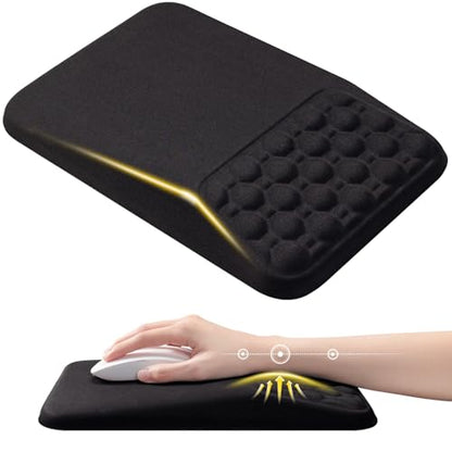 Ospelelf Mouse Pad with Wrist Rest Black Ergonomic Comfortable Pain Relief Mousepad Wrist Support for Laptop Computer - color: Black