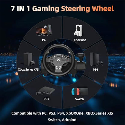 NBCP PC Racing Wheel,F2 Pro 270 Degree Universal USB Car Sim Race Steering Wheel 10.2-inch Gaming Racing Wheel Driving Wheel and Linear Pedals for PC,PS4,PS3,Xbox One,Xbox Series X|S,Switch - color: Black-270 ° PC,PS4,XBOX