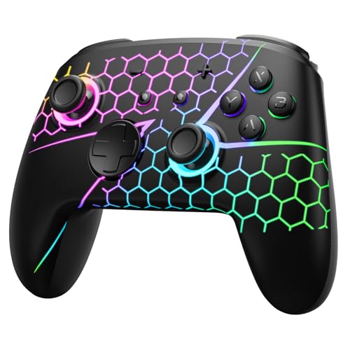 FUNLAB Wireless Switch 2 Pro Controller for Switch 2/OLED/Lite, Firefly Z Gamepad With Hall Effect, Hidden Glow LED, One-Key Wake Up, Programmable Back Buttons, Turbo & Motion Control - color: Colorful