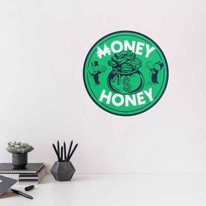 Hasbro Monopoly Money Honey Metal Wall Art | Fun Monopoly Sign for Game Room, Home Theater, or Office - color: Green
